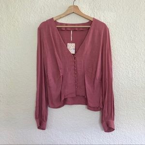 FREE PEOPLE MAISE BLOUSE WITH BUTTONS